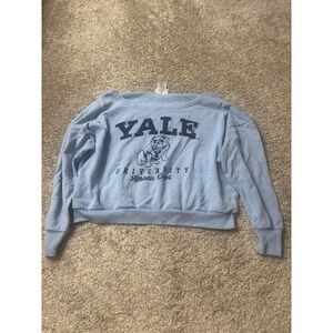 Yale University Athletic Dept Cropped Sweatshirt Light Blue Small YL0005A